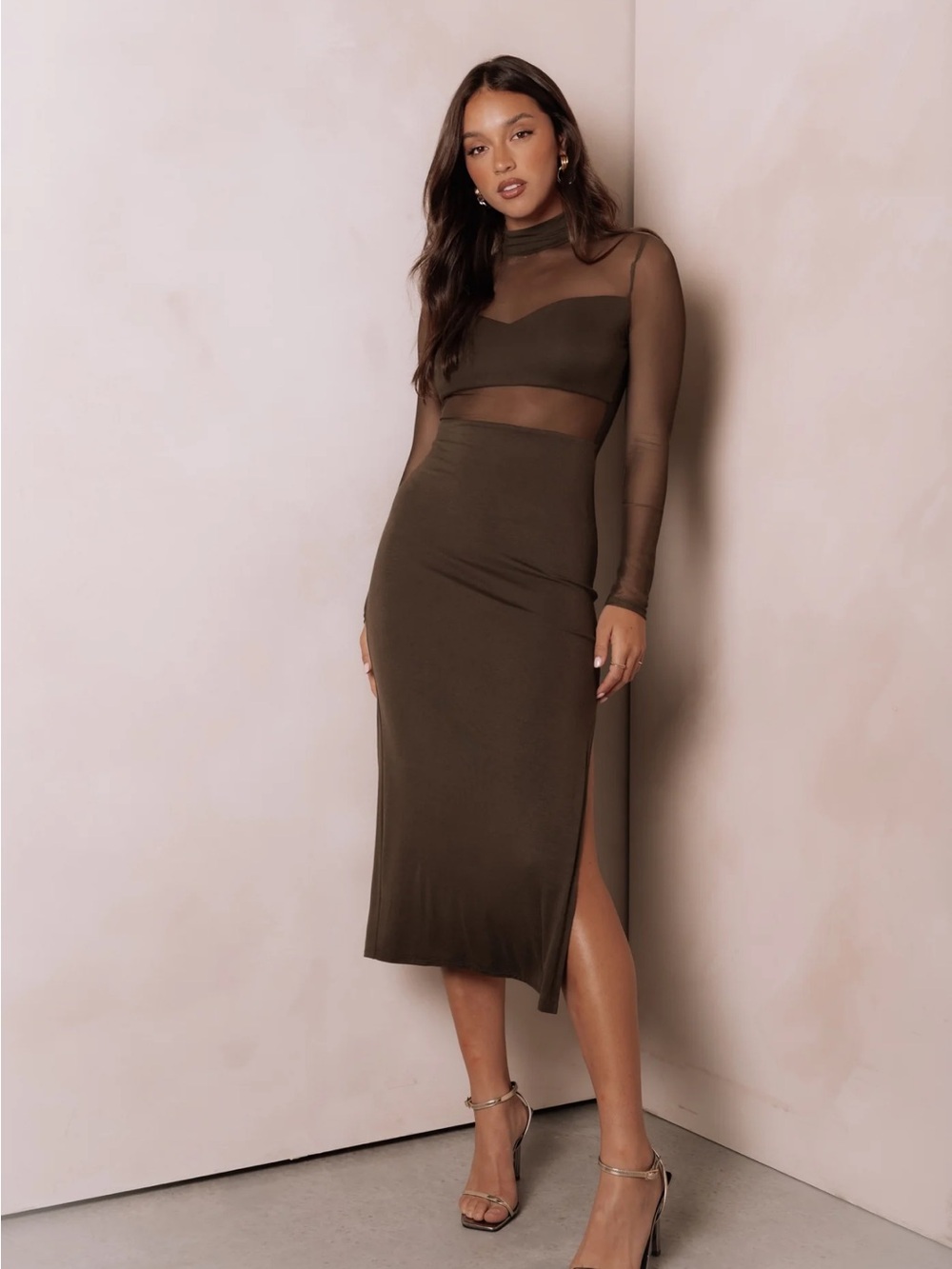 Farrow Long Sleeve Midi Dress